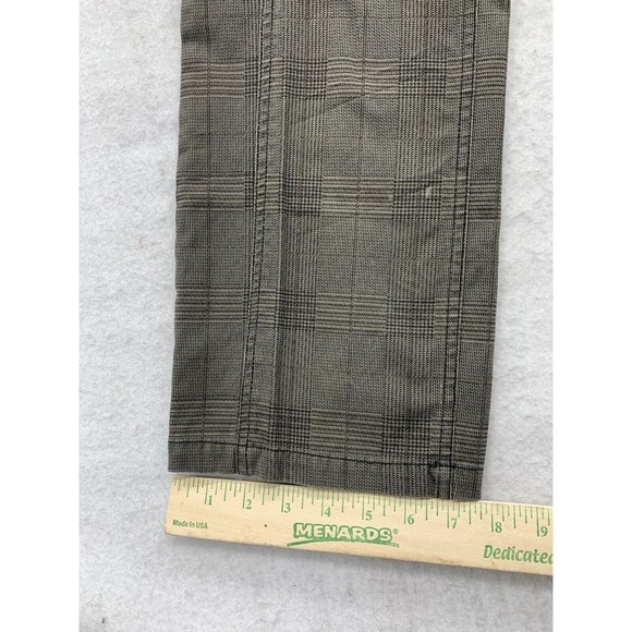 F.J.S.A.I Pants Men Size Size 34/32 Khaki Embellish Pockets Zippers Plaid Check - Picture 11 of 16